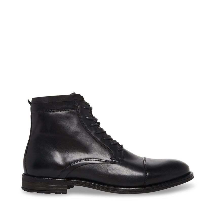 Botines Steve Madden Wells Cuero Hombre Negras | ES ZC9048